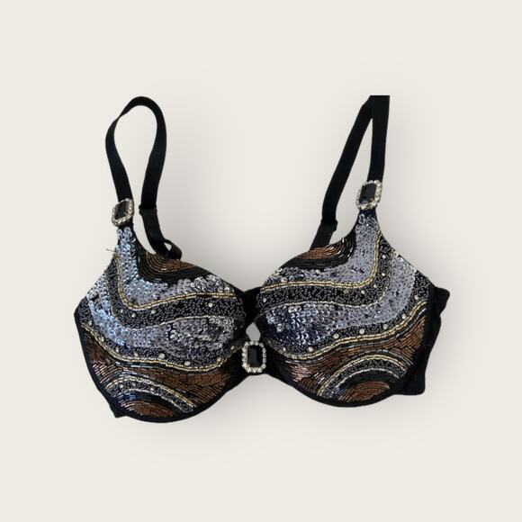 Vintage Y2K Marciano by Guess Sequined Rhinestone Bra | 36D - Picture 10 of 11